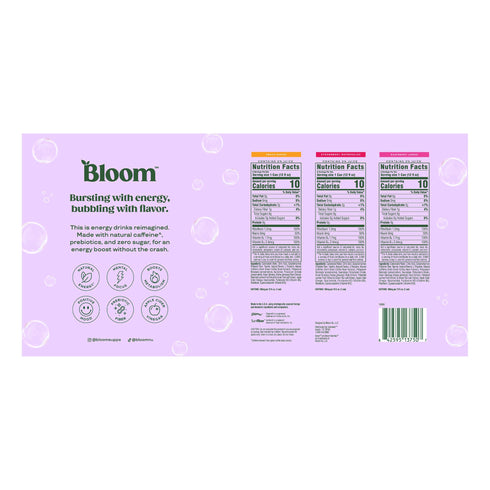 Bloom Sparkling Energy Variety Pack, 18 pk./12 oz.